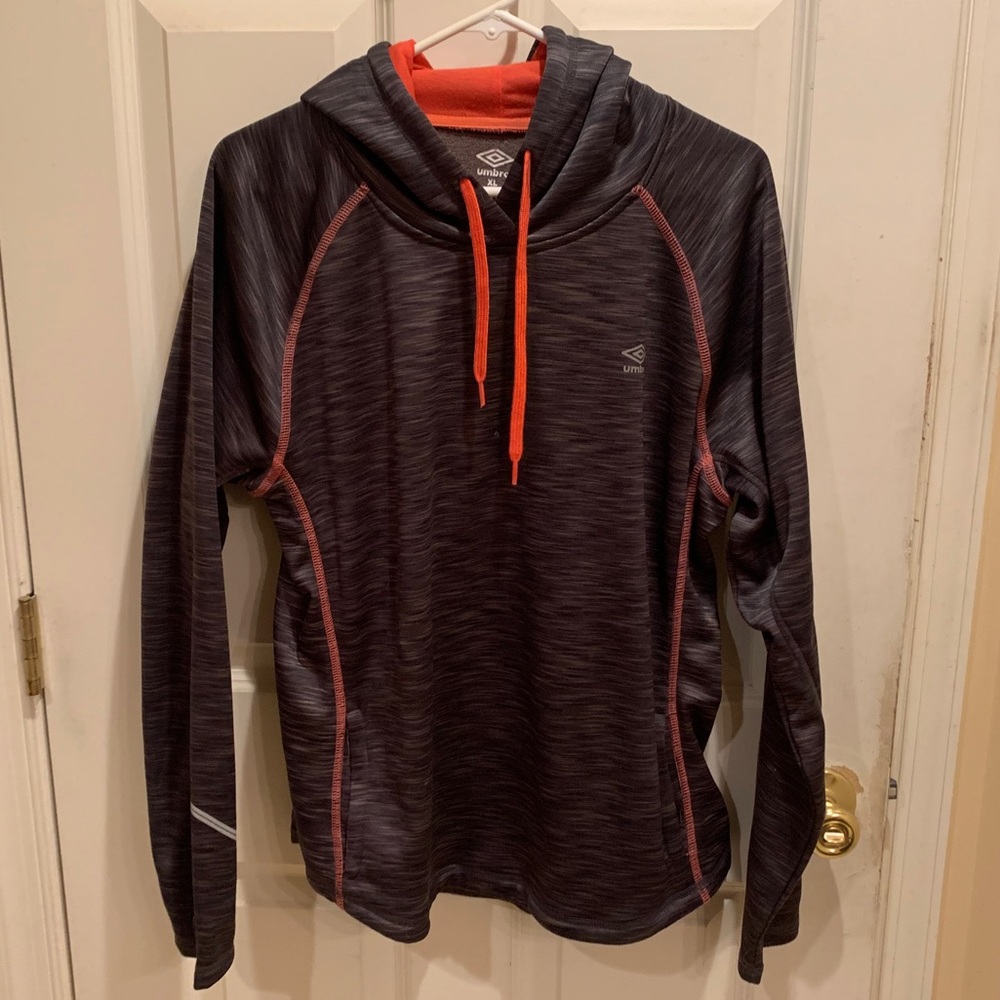 Umbro Gray and Pink Fleece Lined Athletic Hoodie
